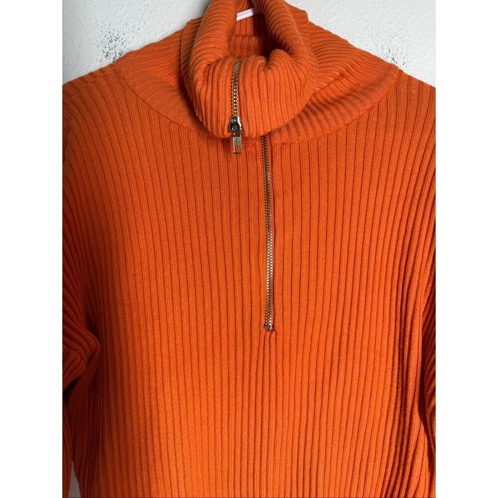 Cotton ON  Womens's Crop Rib Half Zip  Sweater Fiery Orange  Sz L See Notes - Picture 3 of 13